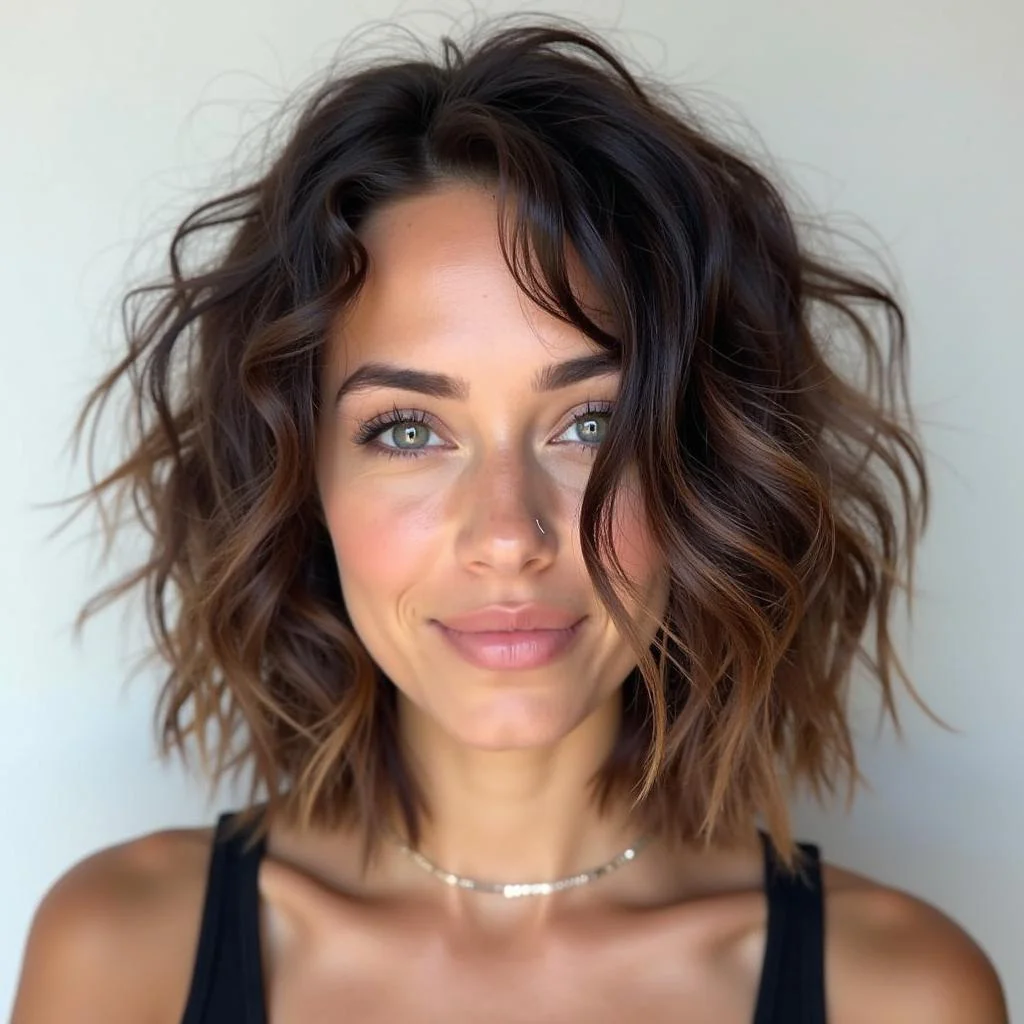 Shaggy Layers Medium-Length Textured Layer Hairstyle