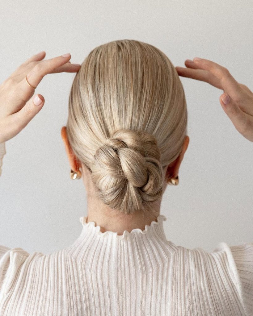 Low Twisted Bun Hairstyles for Bridesmaid Women  – alexgaboury – 2