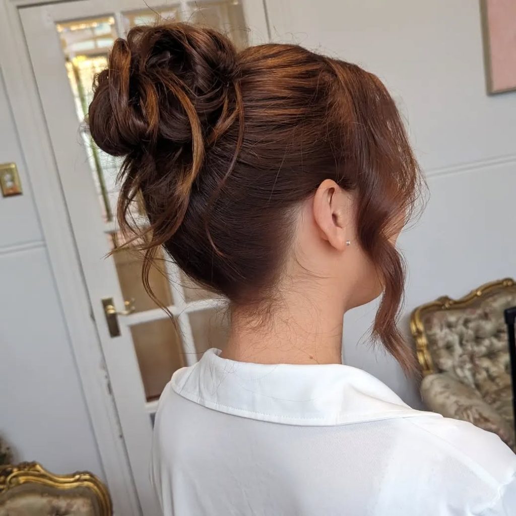 Messy Bun Hairstyles for Bridesmaid Women  – monique_bridal_hmua – 2