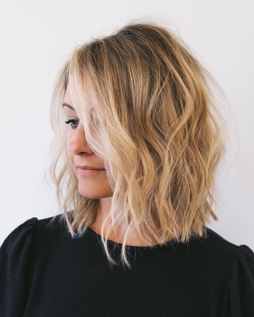 Textured Lob Hairstyles for Medium Length Hair Women  – chrisjones_hair – 1