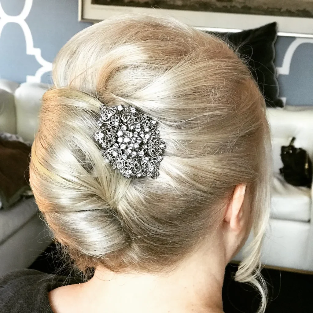 Elegant French Twist for women beautifulbrideshairandmakeup