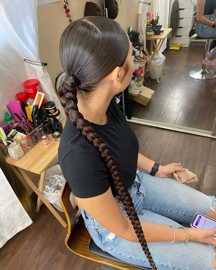 Low Braided Ponytail for women – braidedbyclara – 2